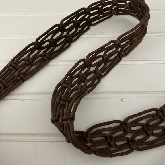 Old NAVY Macrame Shoulder Bag Brown Boho Hippy Festival - Picture 7 of 7